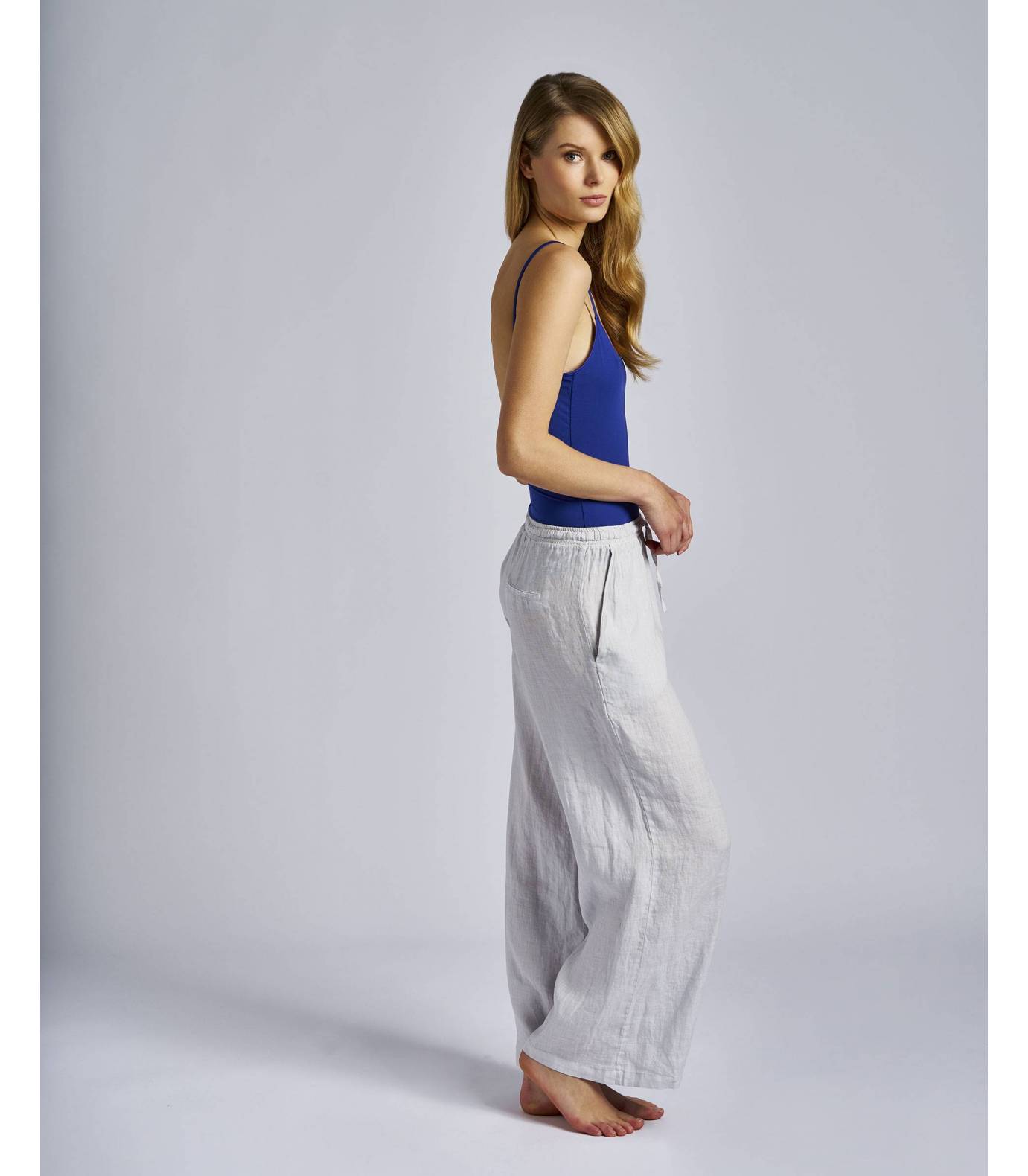 Pantalones largos de algodón de gris claro - Milanoo.com